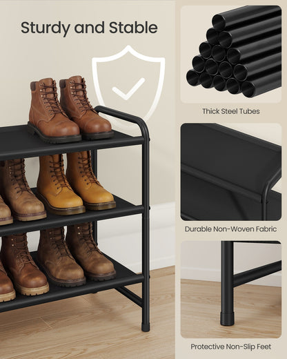 3-Tier Long Shoe Rack Organizer Ink Black - image 4