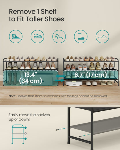 3-Tier Long Shoe Rack Organizer Ink Black - image 5