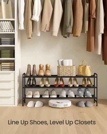 3-Tier Long Shoe Rack Organizer Ink Black - image 6