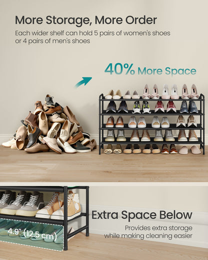 3-Tier Long Shoe Rack Organizer Ink Black - image 10