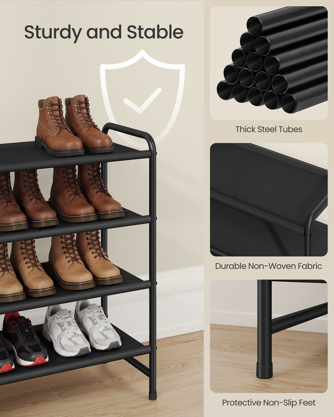 3-Tier Long Shoe Rack Organizer Ink Black - image 11