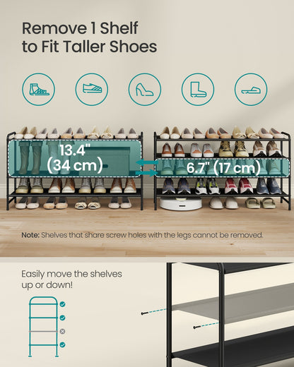 3-Tier Long Shoe Rack Organizer Ink Black - image 12