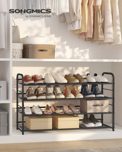 Shoe Rack, 4 Tier Shoe Organizer for Closet, Holds up to 20 Pairs of Shoes, for Entryway, Garage, Black - image 2