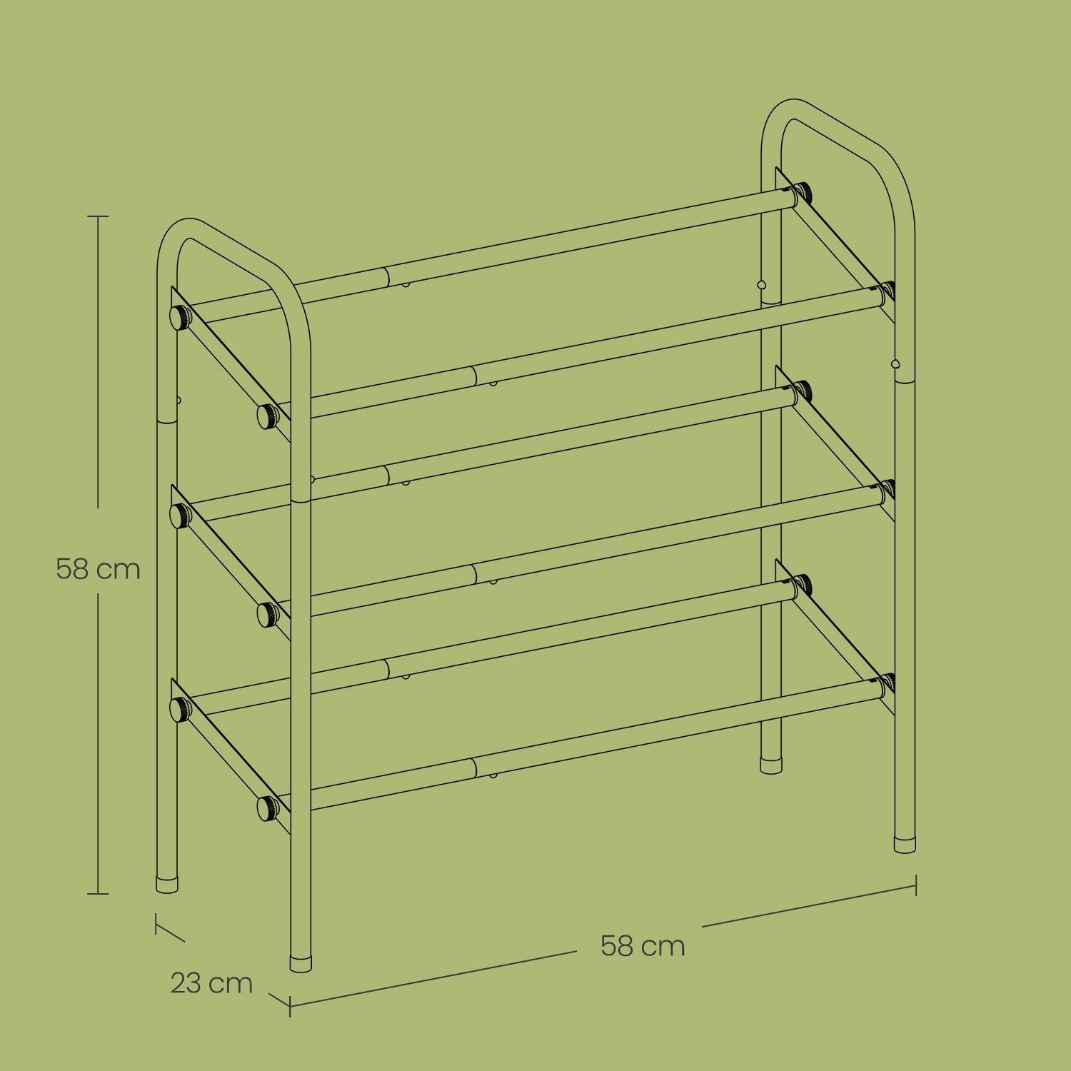 3-Tier Shoe Rack, Metal Shoe Shelf Storage, Extendable - image 5