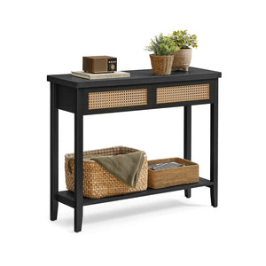 Boho Console Table, 2-Drawer, Ash Black - image 9