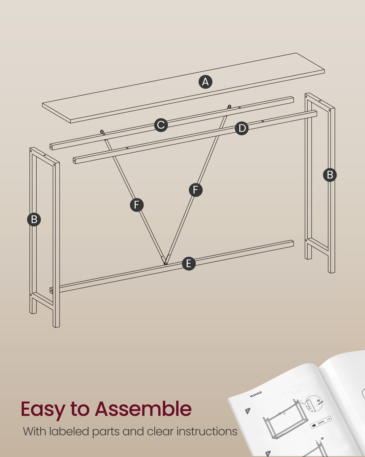 Console Table, Sofa Table, Narrow Entryway Table