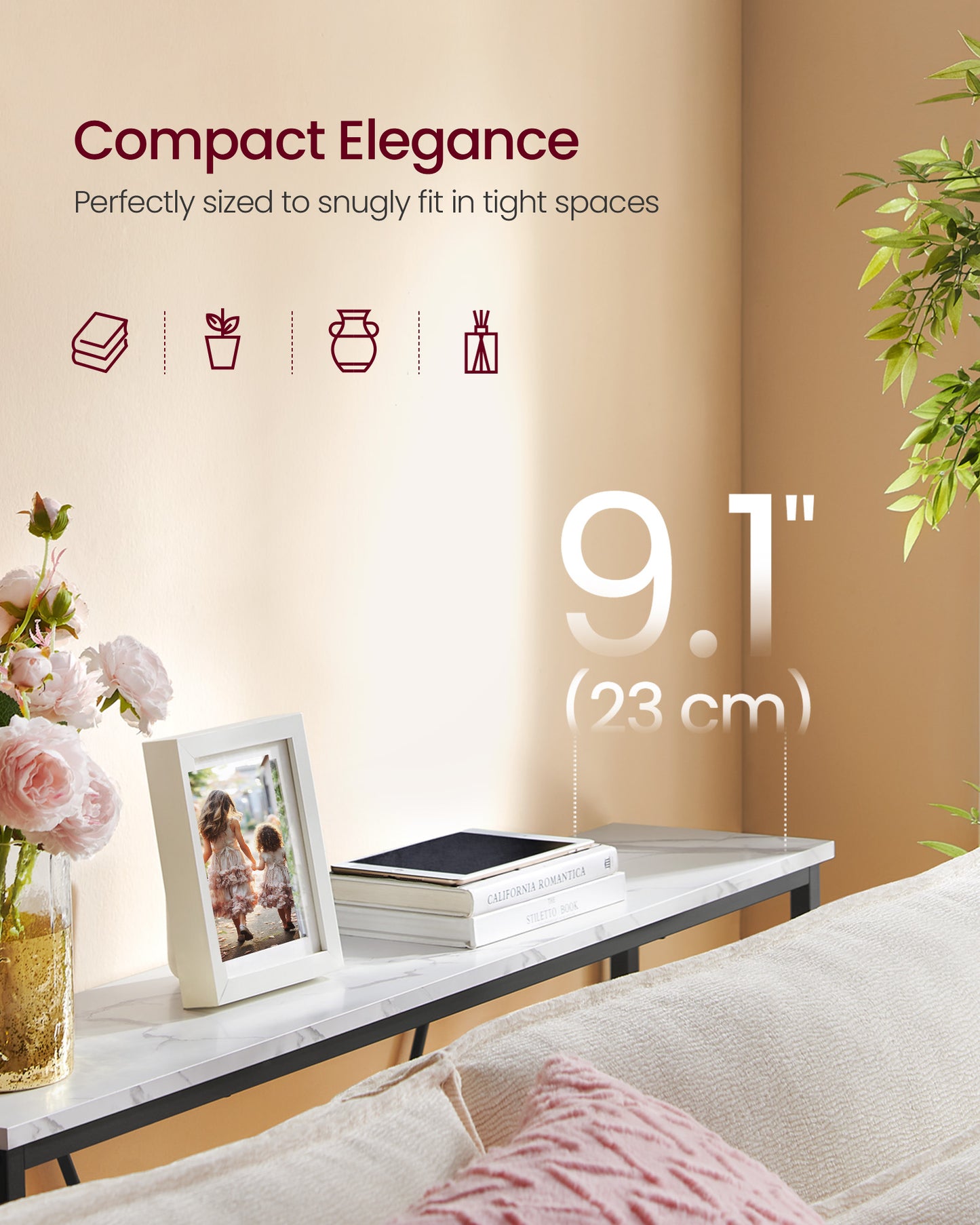 Console Table, Sofa Table, Narrow Entryway Table