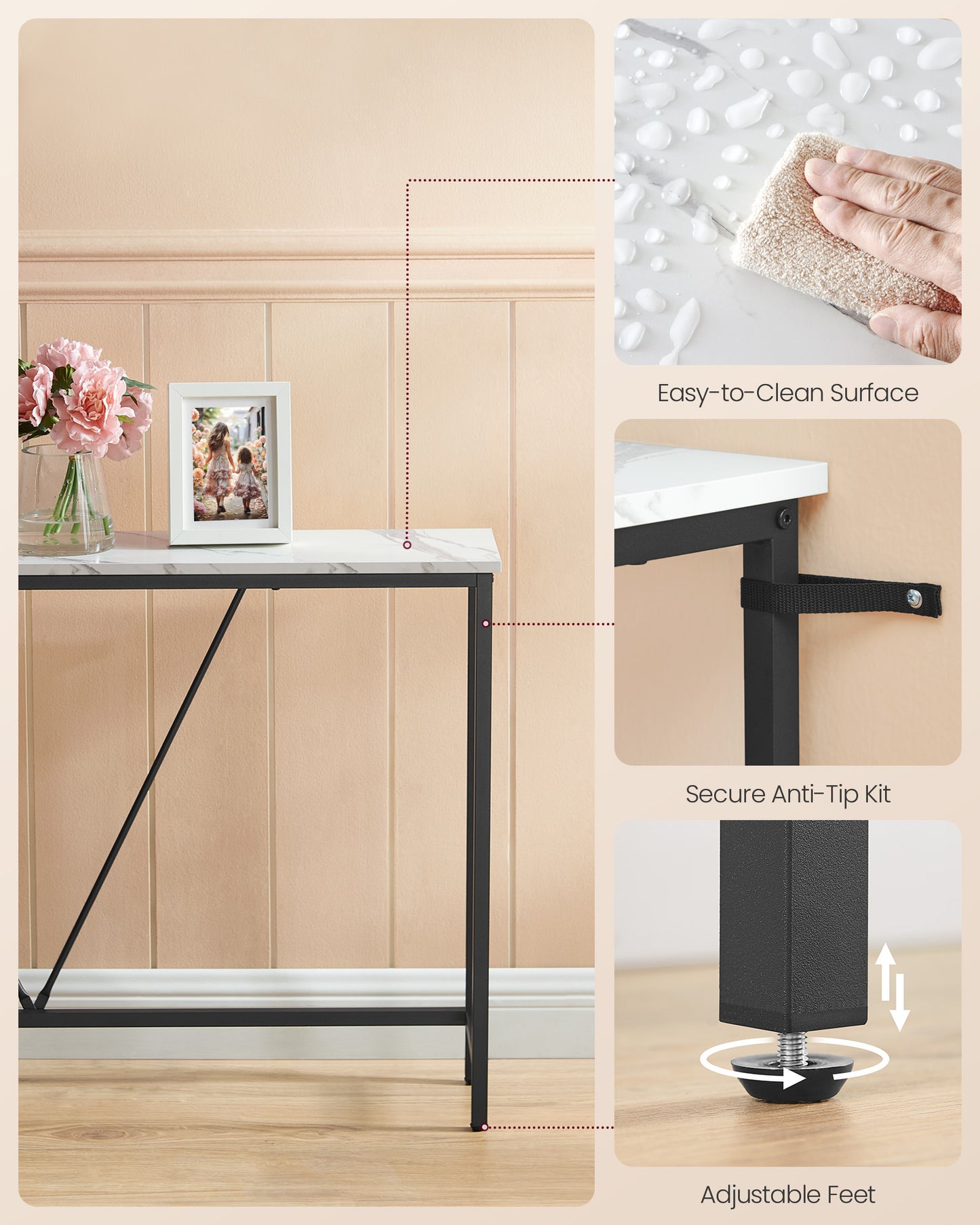 Console Table, Sofa Table, Narrow Entryway Table