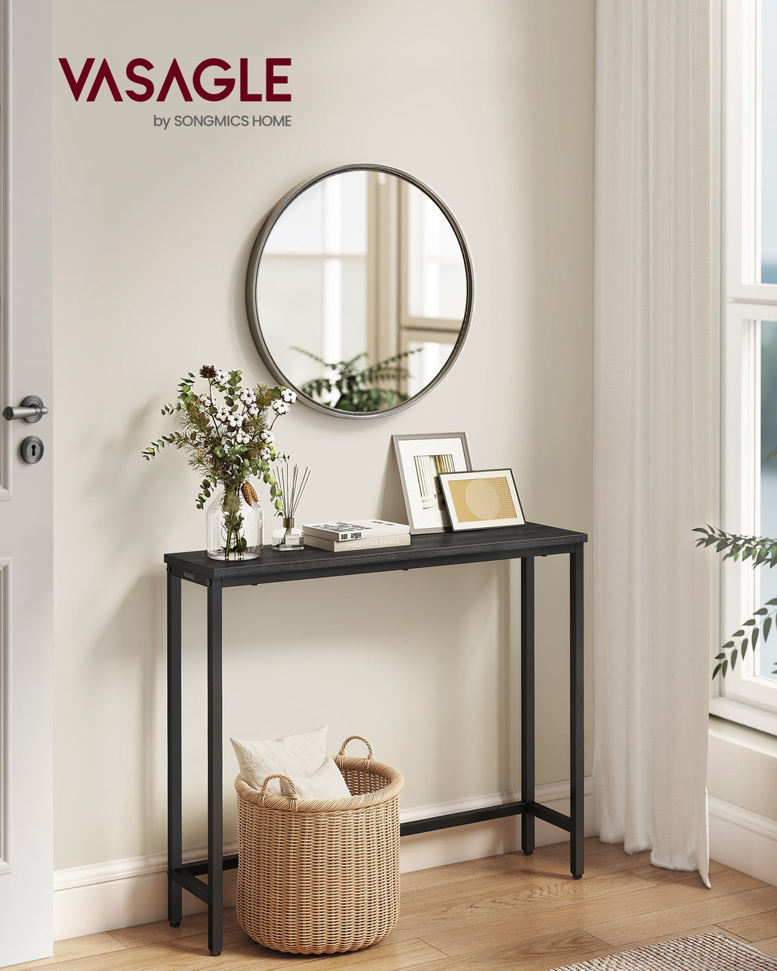 Narrow Steel Console Table Black - image 2