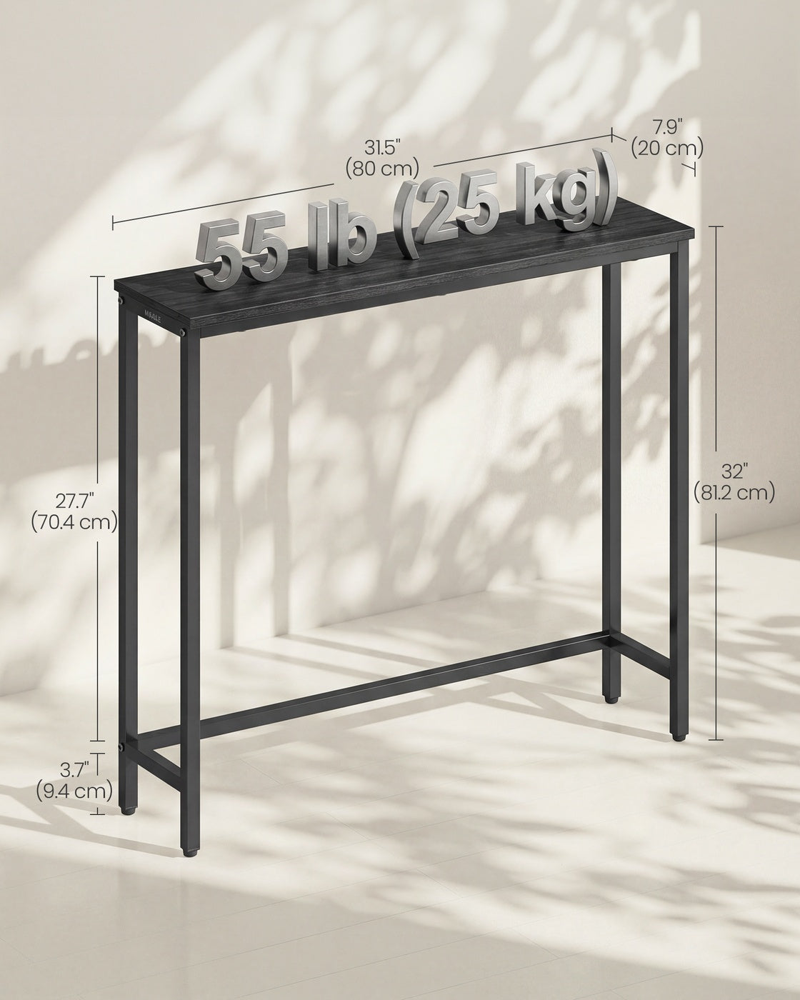 Narrow Steel Console Table Black - image 5