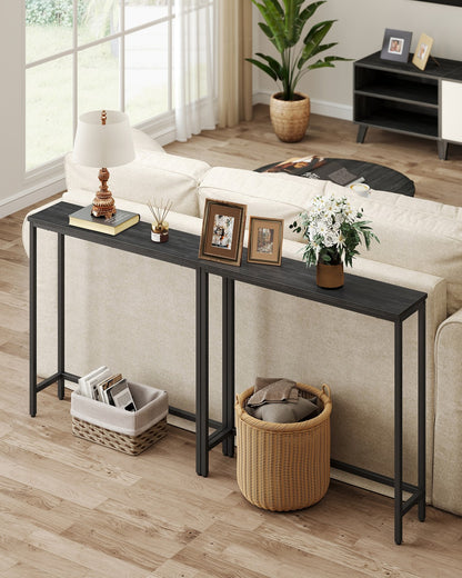 Narrow Steel Console Table Black - image 6