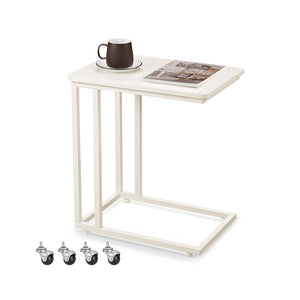 C Shaped TV Tray with Metal Frame Rolling Casters - image 8