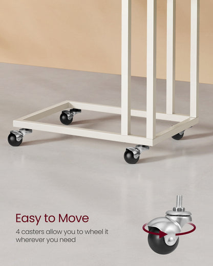 C Shaped TV Tray with Metal Frame Rolling Casters - image 4