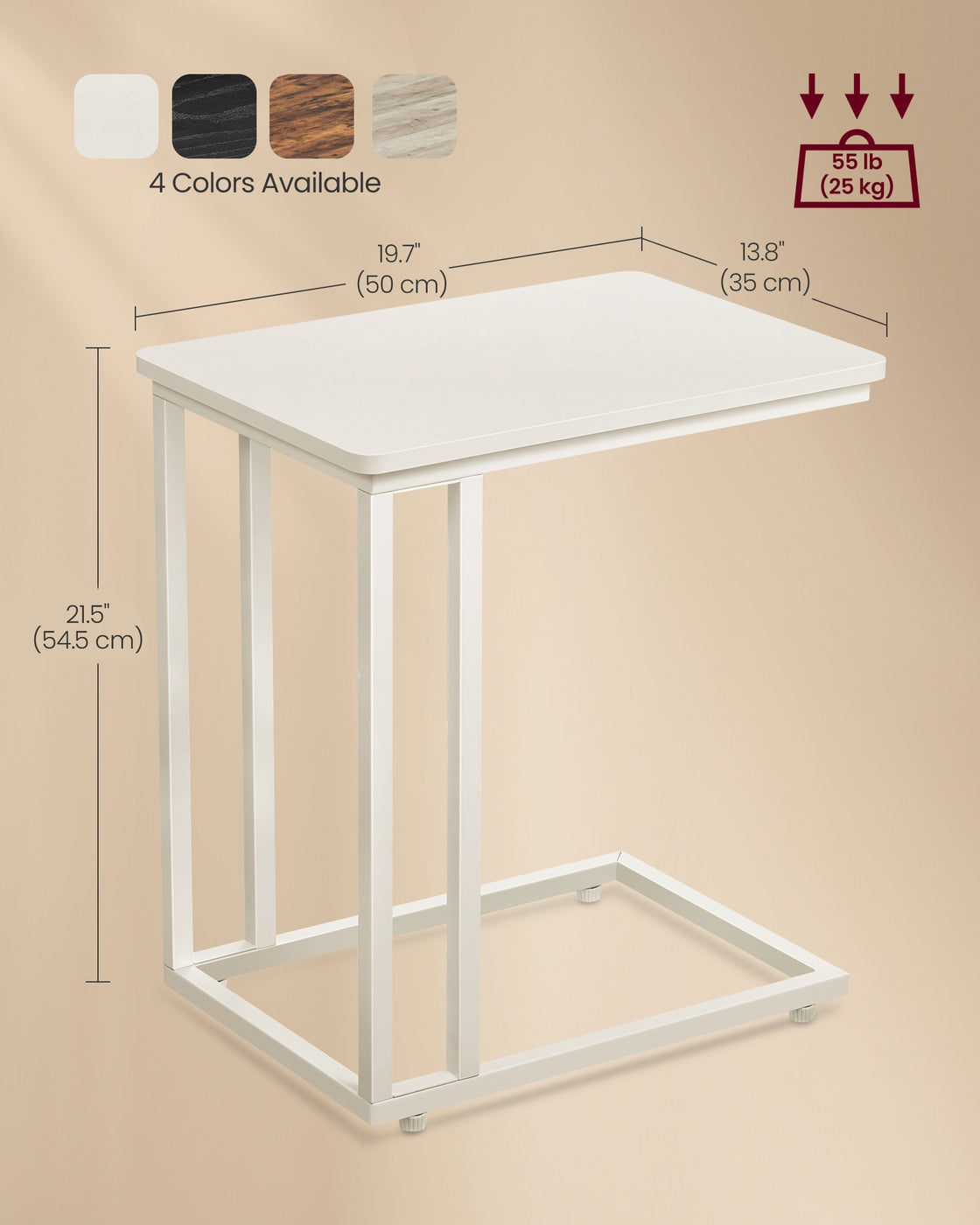 C Shaped TV Tray with Metal Frame Rolling Casters - image 6