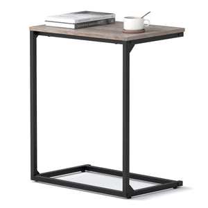 C Shape End Table, Small Coffee Table For Couch Or Sofa