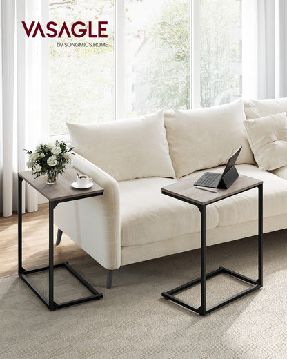 C Shape End Table, Small Coffee Table For Couch Or Sofa