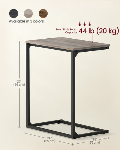 C Shape End Table, Small Coffee Table For Couch Or Sofa