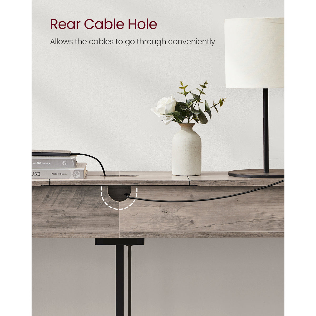 70 Inch Console Table with Outlet and Shelves - image 7