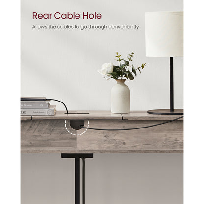 70 Inch Console Table with Outlet and Shelves - image 7