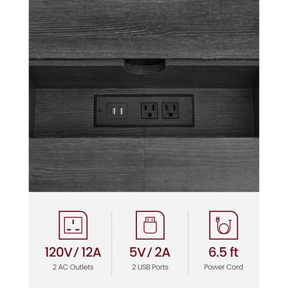 70 Inch Console Table with Outlet and Shelves - image 13