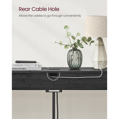 70 Inch Console Table with Outlet and Shelves - image 15