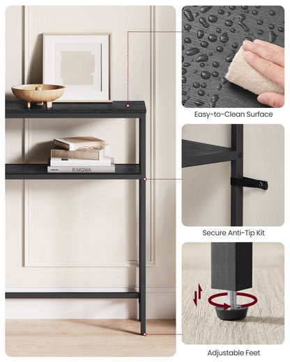 2-Tier Console Table with 2 Shelves