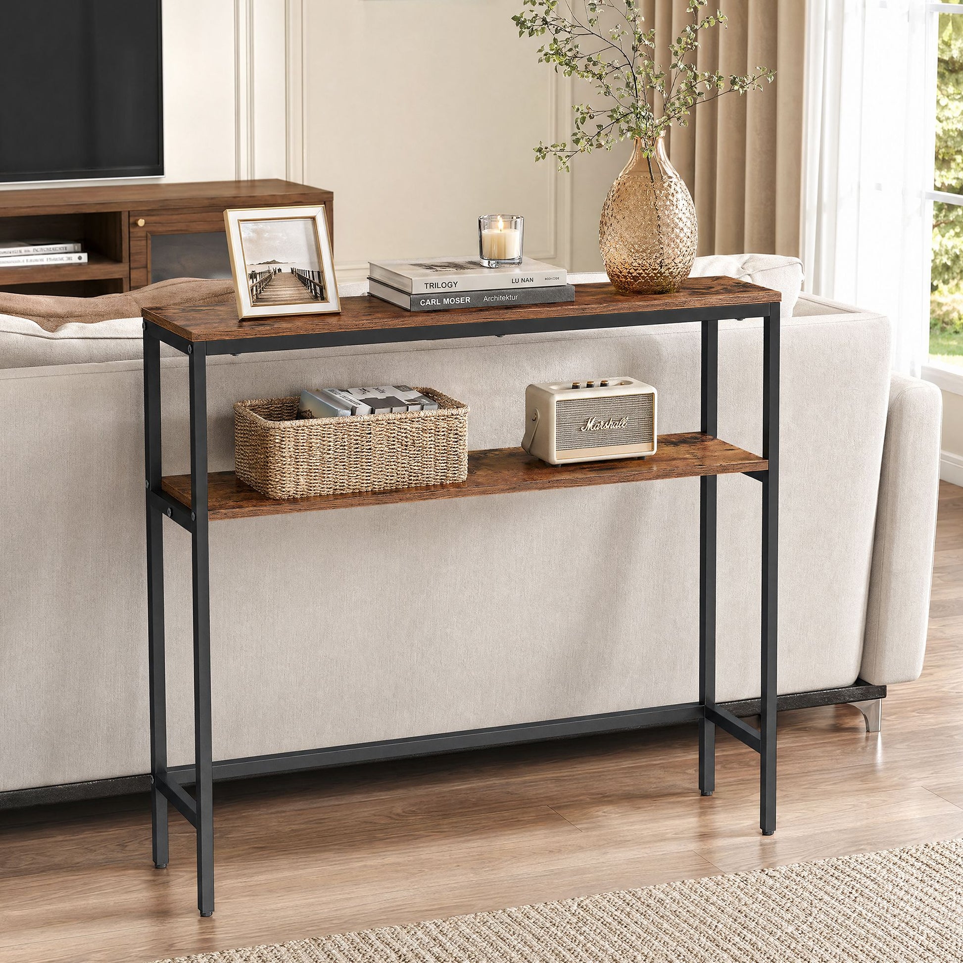 Console Table, 2-Tier Sofa Table, 20 x 100 x 80 cm - image 29
