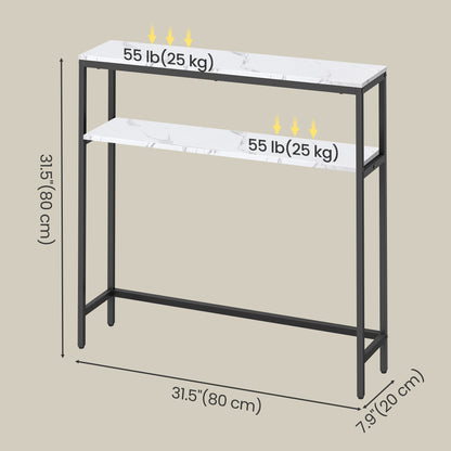 Console Table, 2-Tier Sofa Table, 20 x 100 x 80 cm - image 12