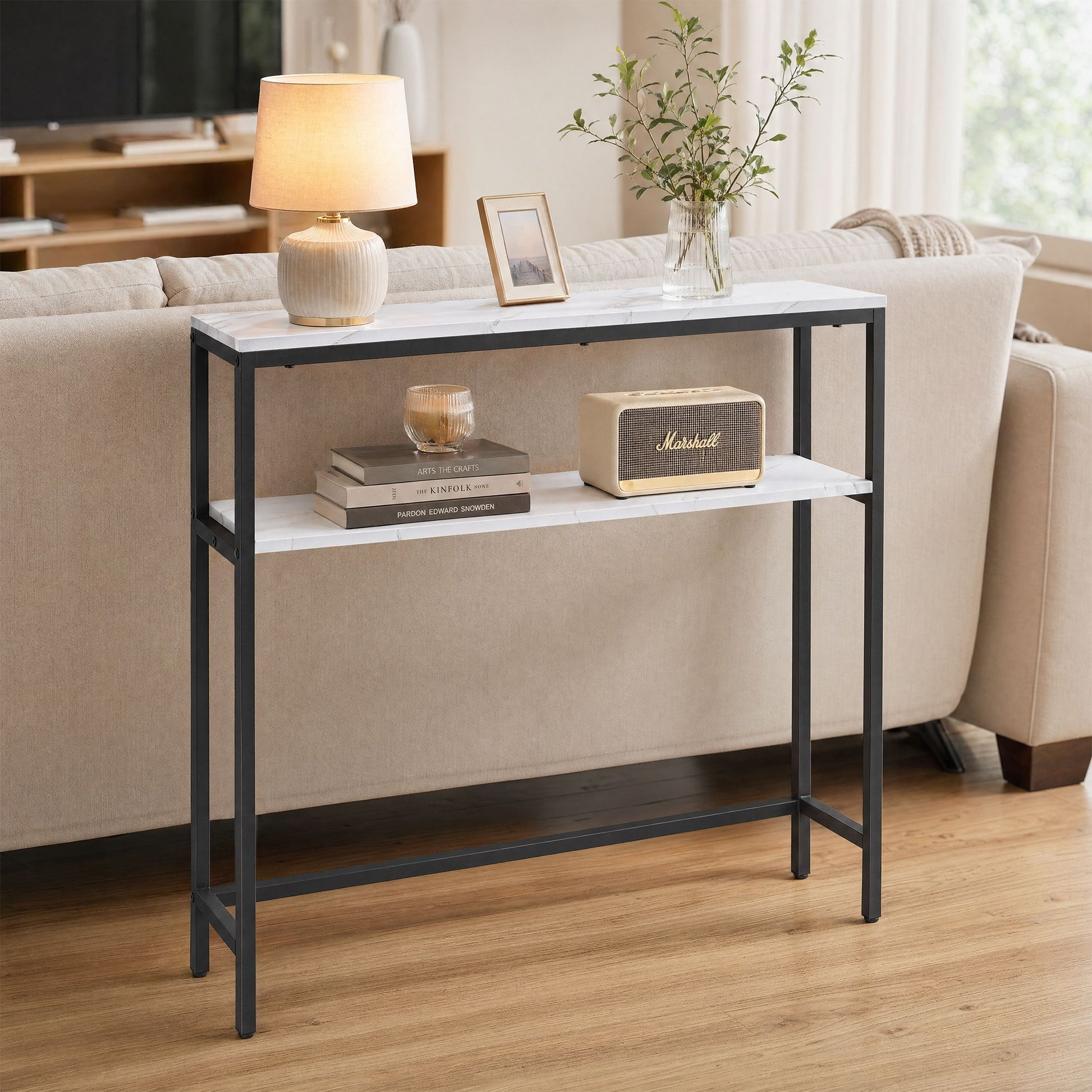 Console Table, 2-Tier Sofa Table, 20 x 100 x 80 cm - image 14