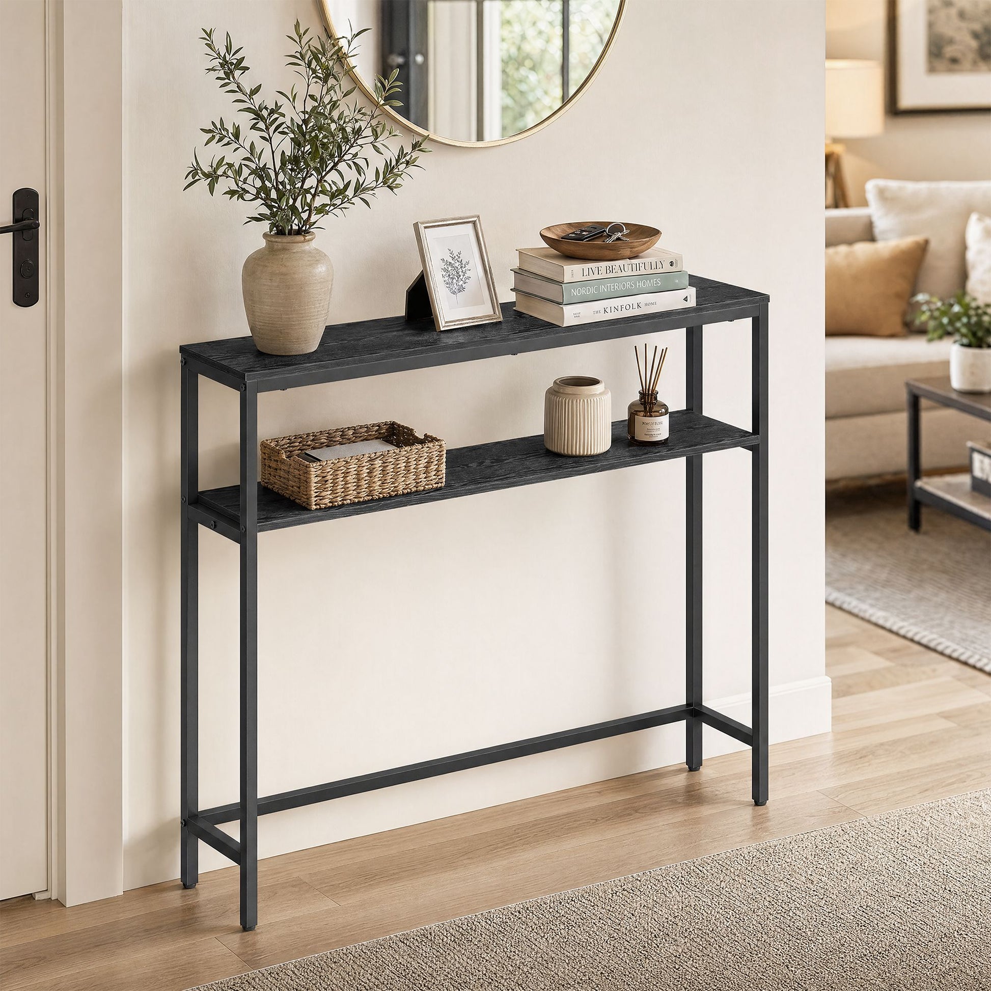Console Table, 2-Tier Sofa Table, 20 x 100 x 80 cm - image 5