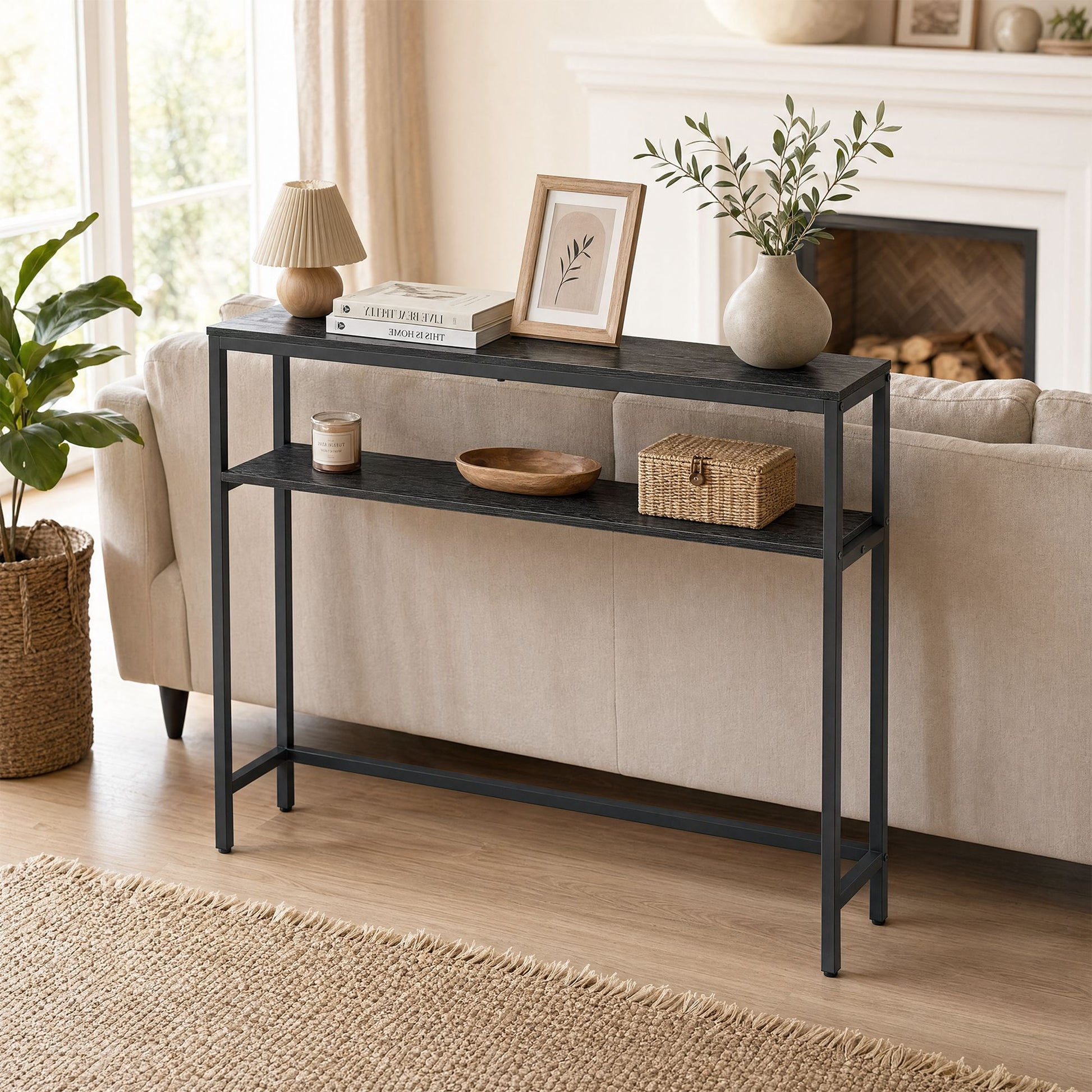Console Table, 2-Tier Sofa Table, 20 x 100 x 80 cm - image 6