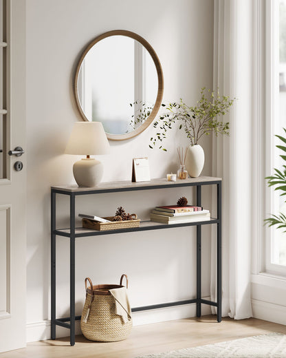 2-Tier Console Table with 2 Shelves