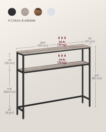 2-Tier Console Table with 2 Shelves