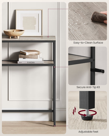 2-Tier Console Table with 2 Shelves
