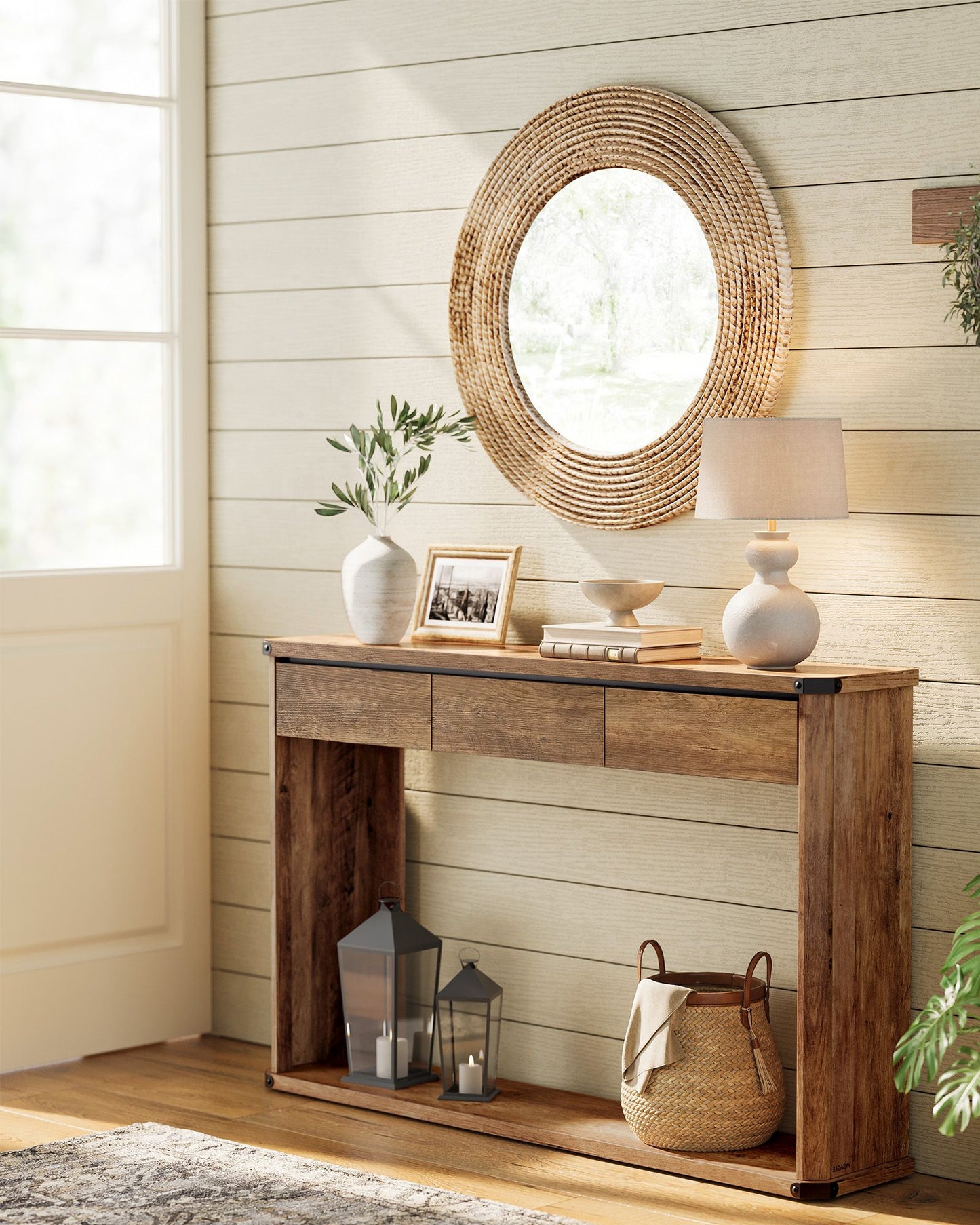 47.2 Inches Console Table with 3 Drawers - HWLEXTRA 