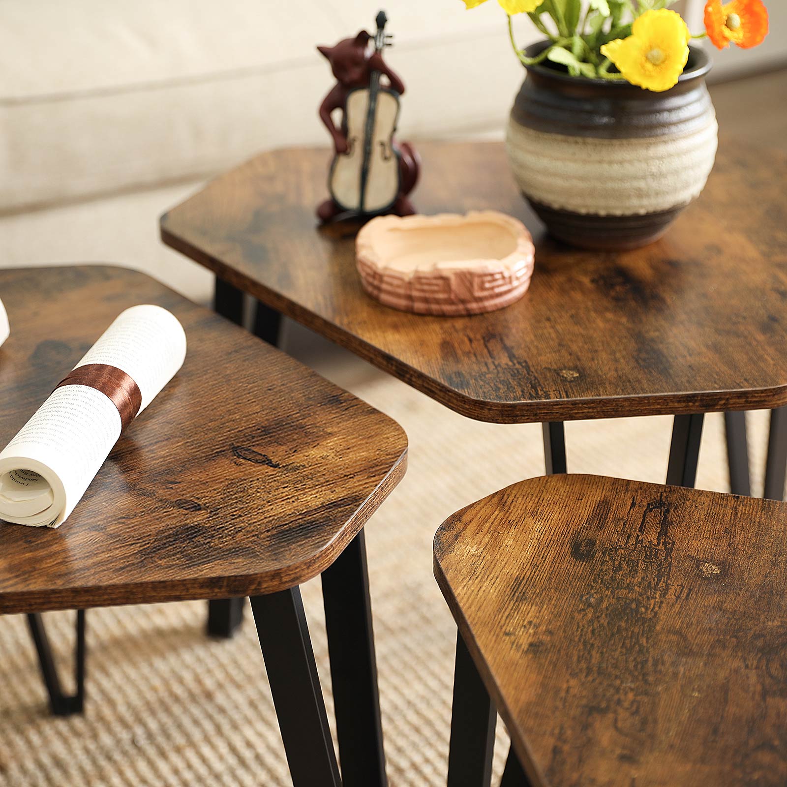 Set of 3 Nesting Coffee Table - image 6