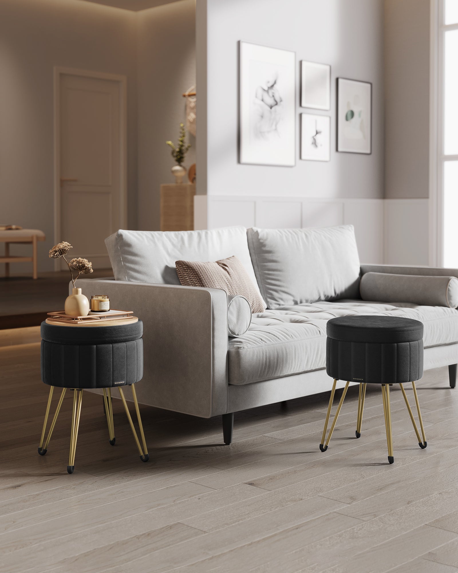 Small Vanity Stool Chair with Storage - image 2