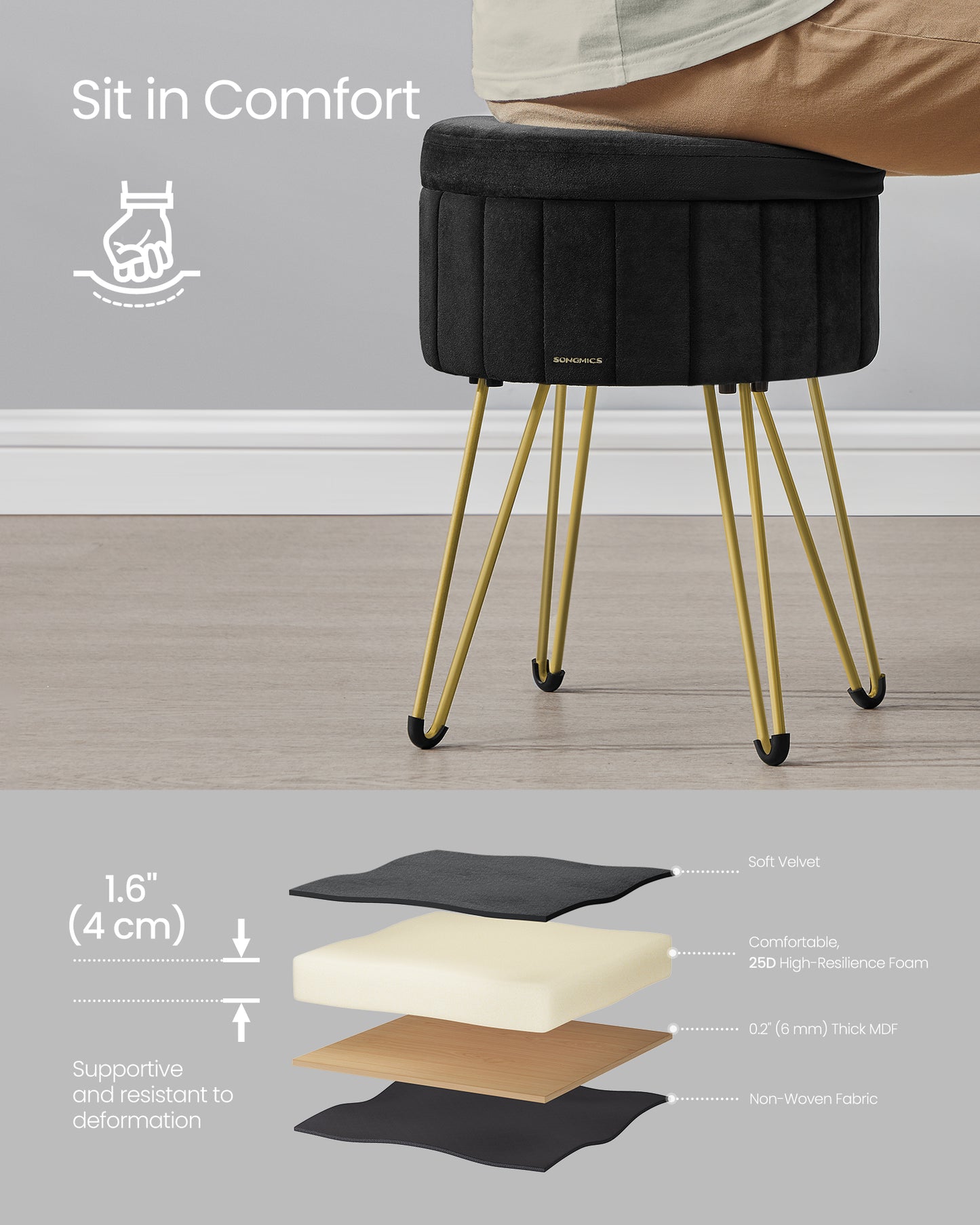 Small Vanity Stool Chair with Storage - image 3