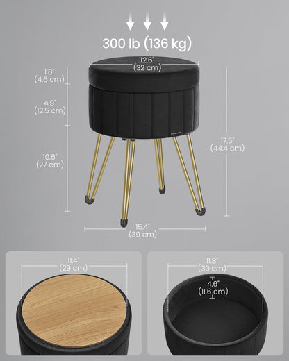 Small Vanity Stool Chair with Storage - image 4