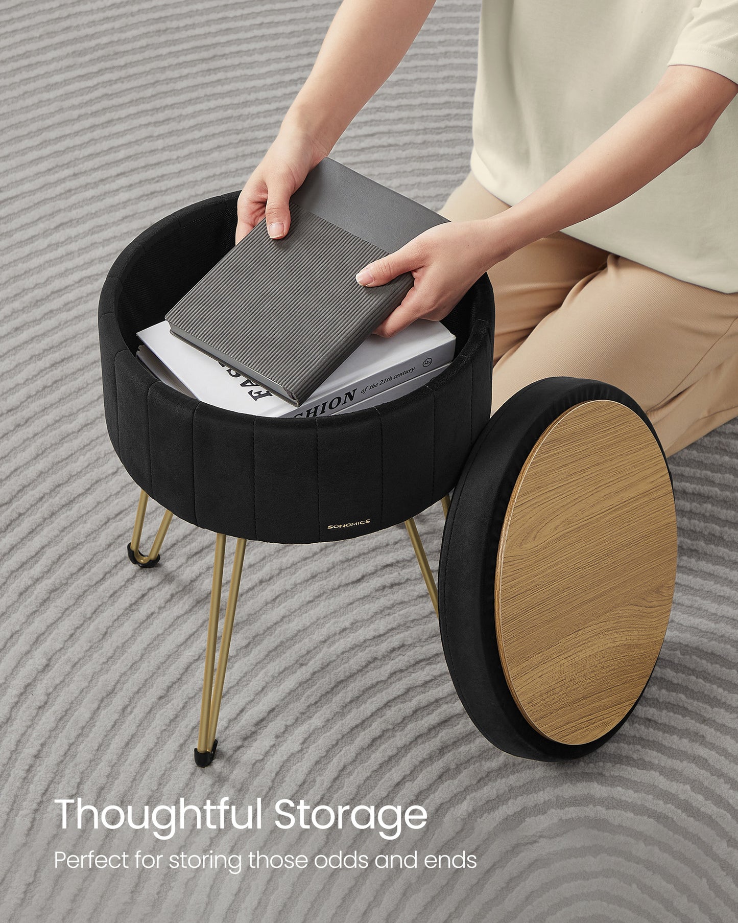 Small Vanity Stool Chair with Storage - image 6