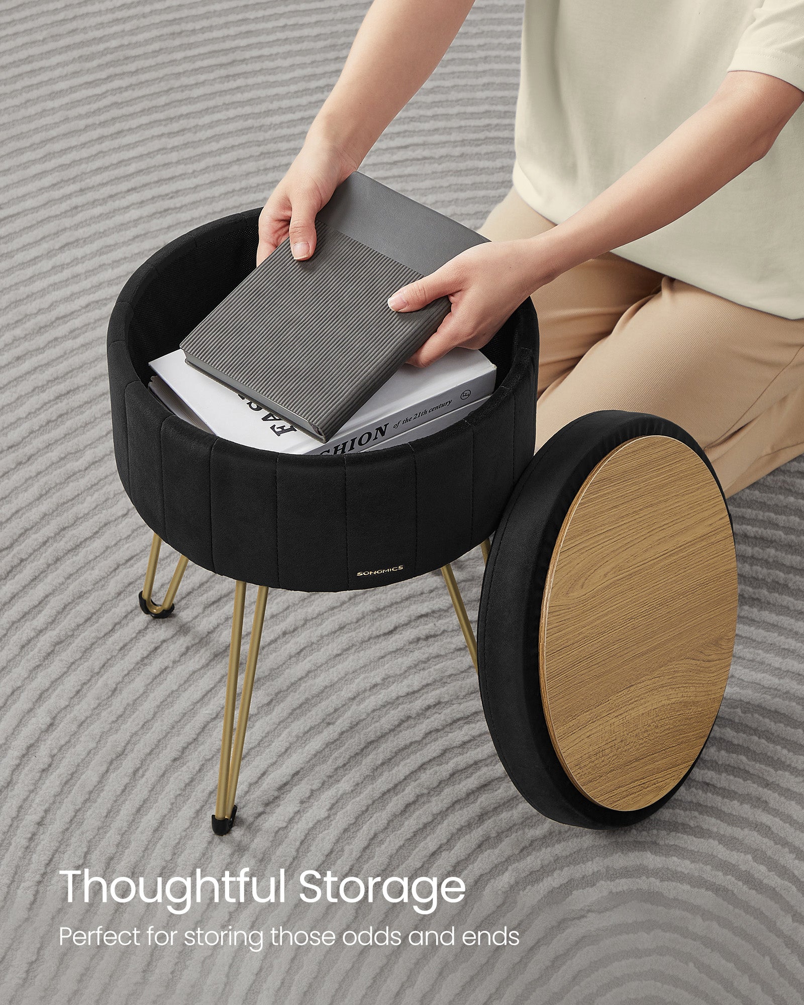Small Vanity Stool Chair with Storage - image 6