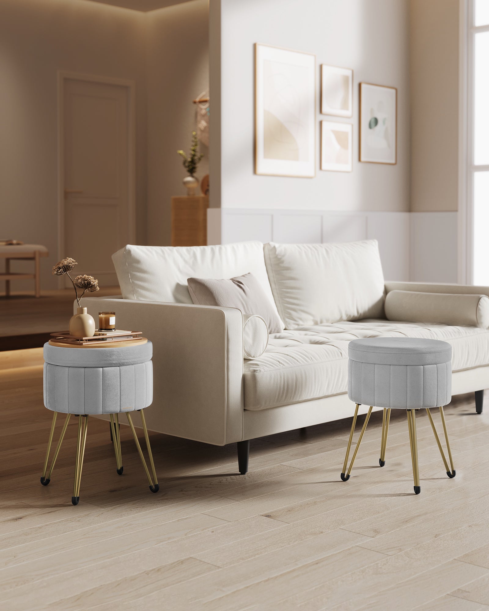 Small Vanity Stool Chair with Storage - image 8