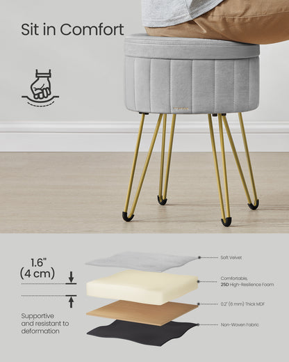 Small Vanity Stool Chair with Storage - image 9