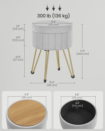 Small Vanity Stool Chair with Storage - image 10