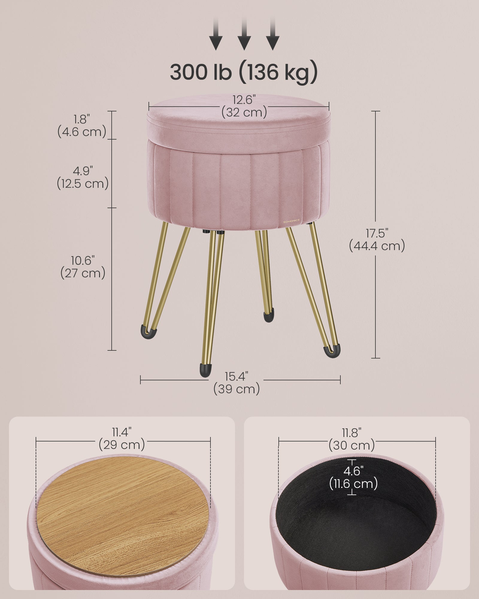 Small Vanity Stool Chair with Storage - image 16