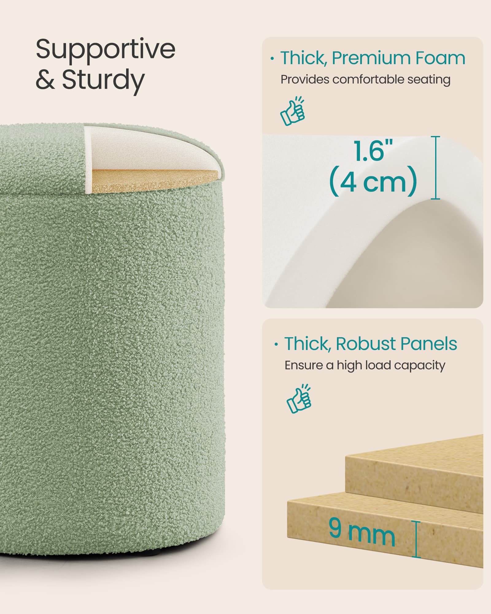 Set of two round storage stools for bedroom and lounge - image 4