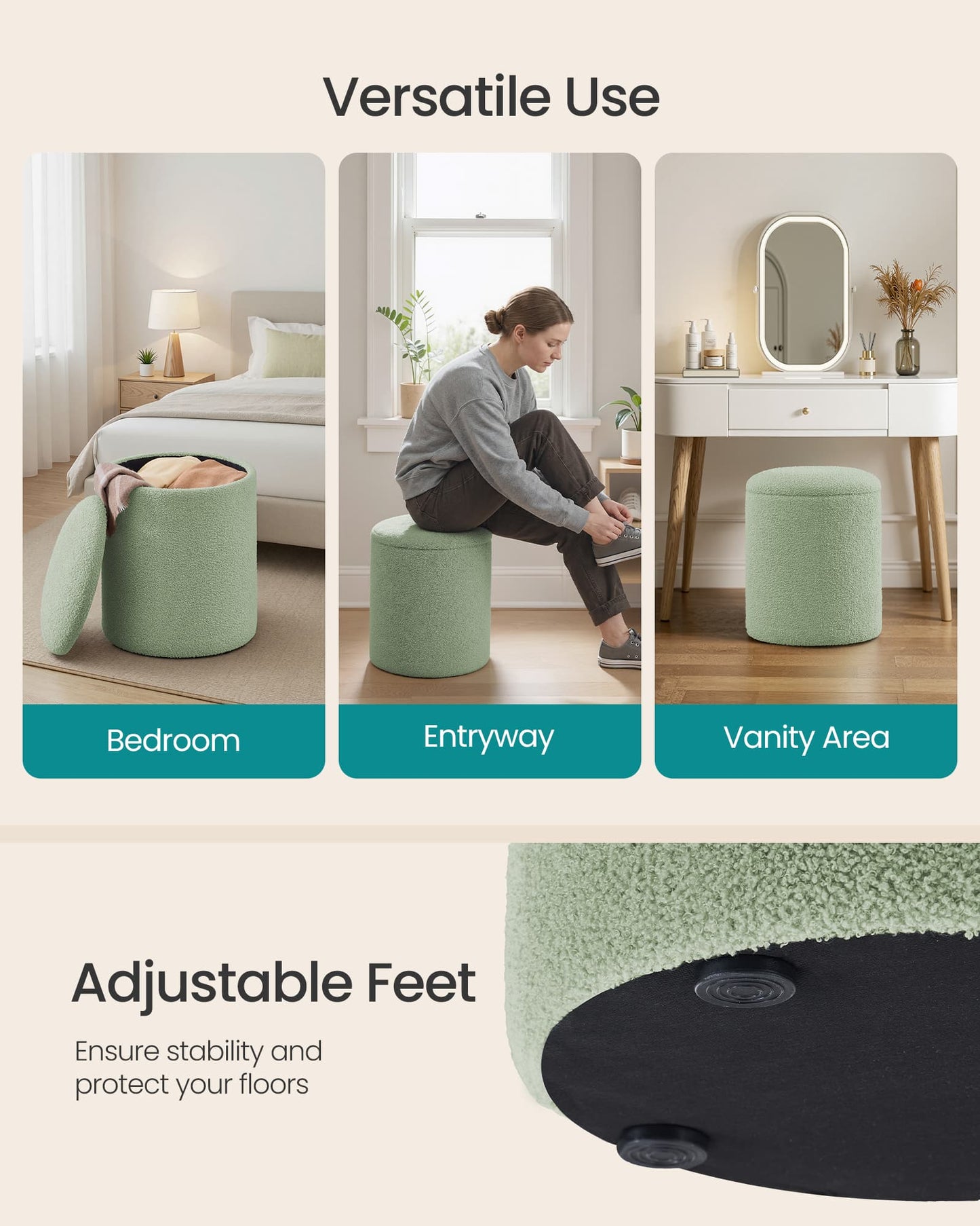 Set of two round storage stools for bedroom and lounge - image 6