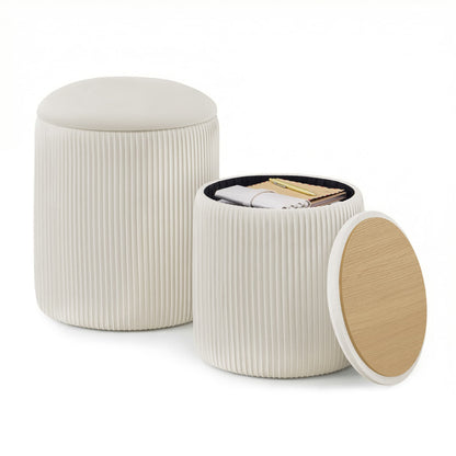 Set of two round storage stools for bedroom and lounge - image 7