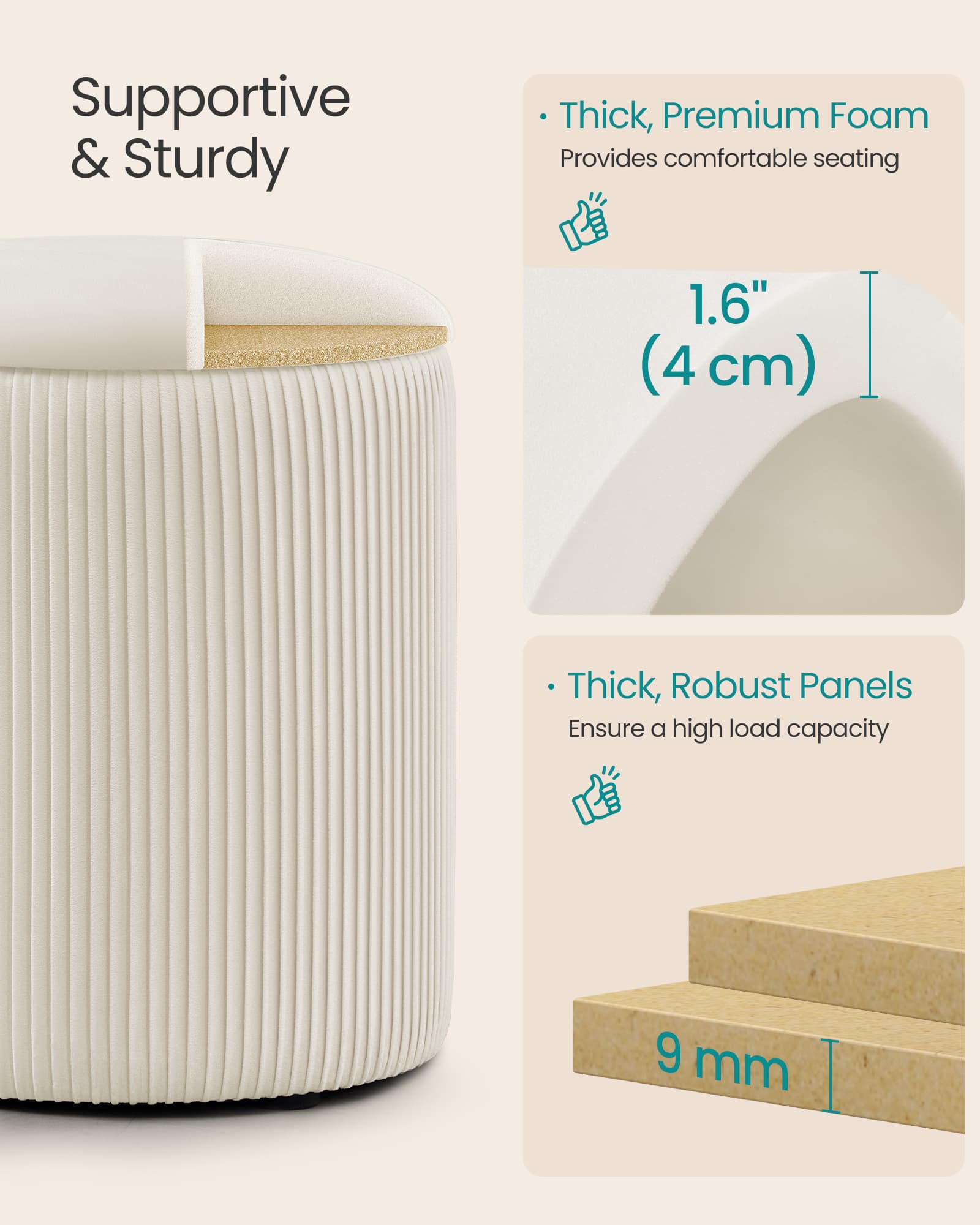 Set of two round storage stools for bedroom and lounge - image 10