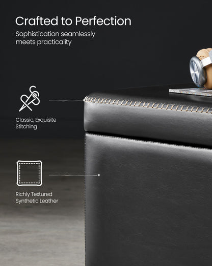 EKHO Collection - Storage Ottoman Bench, Ink Black - HWLEXTRA 